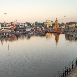 Ramkund where Kumbh Mela is organized at the bank of Godavari river Nashik Maharashtra